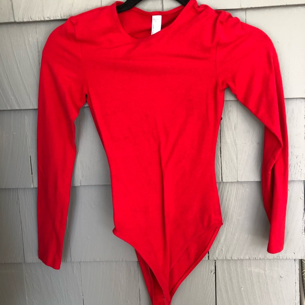 Red American Apparel Bodysuit